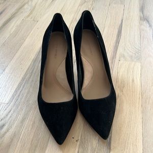 Black suede heels